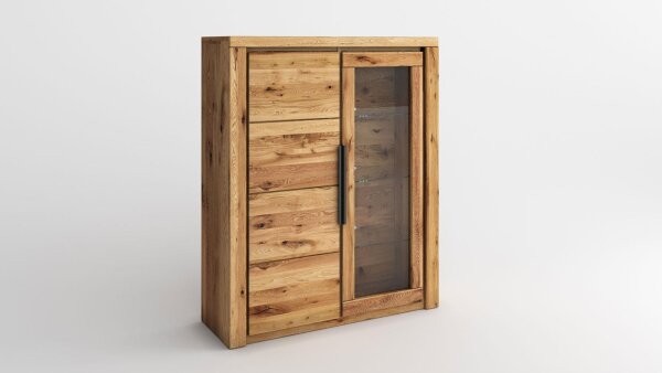 Vitrine 2554 GRETA Highboard in Eiche teilmassiv geölt