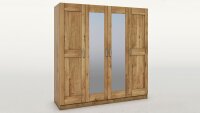 Kleiderschrank TONI 4S Wildeiche Schrank mit Spiegel 202 cm