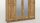 Kleiderschrank TONI 4S Wildeiche Schrank mit Spiegel 202 cm
