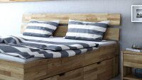 Futonbett SARAH Holzbett in Wildeiche massiv 180x200