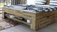 Futonbett SARAH Holzbett in Wildeiche massiv 180x200