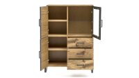 Highboard 2263 JANNE Vitrine in Eiche furniert 98 cm