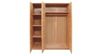 Kleiderschrank LIA 3S Schrank Kernbuche mit Spiegel 152 cm