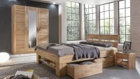 Kleiderschrank LIA 3S Schrank Kernbuche mit Spiegel 152 cm