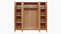 Kleiderschrank LIA 4S in Kernbuche 4-türig mit Spiegel 202 cm