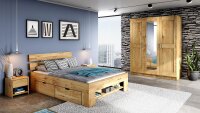 Schlafzimmer Set 3-tlg SARAH-TONI Wildeiche teilmassiv 140x200