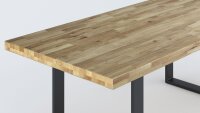 Esstisch 2528 Tisch in Wildeiche massiv mit U-Gestell...