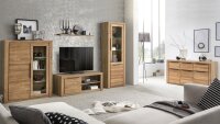 Wohnwand GRETA Wohnzimmer Set 5-tlg Eiche teilmassiv 468