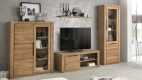Wohnwand GRETA Wohnzimmer Set 5-tlg Eiche teilmassiv 468