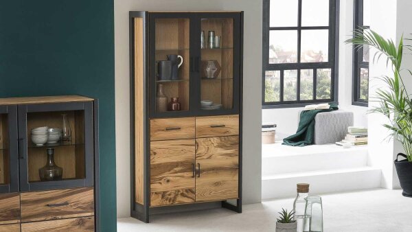 Vitrine 2273 JANNE Schrank in Eiche furniert 4-türig