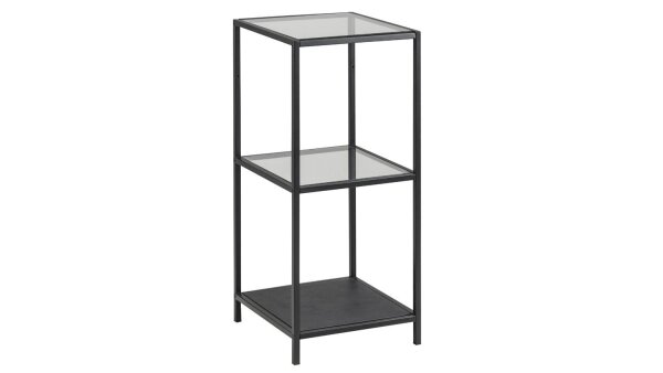 Regal SEAFORD schwarz 2 Glasböden Puristisches Design