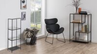 Regal SEAFORD schwarz 3 Glasböden Puristisches Design
