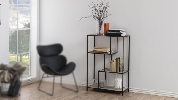 Regal SEAFORD schwarz matt Wildeiche Look Puristisch