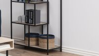 Regal SEAFORD schwarz matt Wildeiche Dekor 6 Ablagen