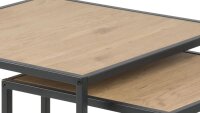 Satztisch 2er Set SEAFORD mattschwarz Wildeiche Look Beistelltisch