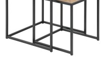 Satztisch 2er Set SEAFORD mattschwarz Wildeiche Look Beistelltisch
