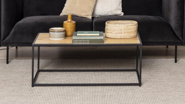 Couchtisch SEAFORD mattschwarz Wildeiche Look Puristisch