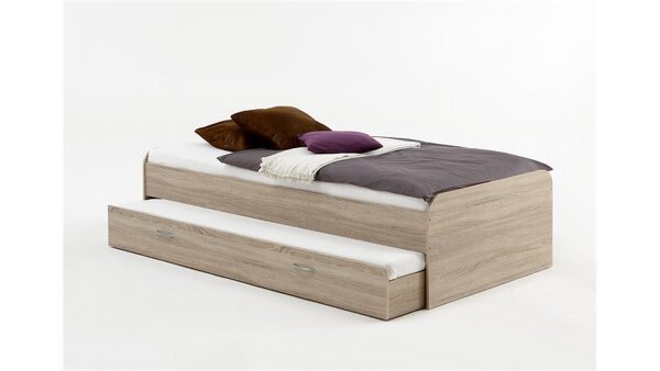 Bett PEDRO 4 90x200 Sonoma Eiche ausziehbare Gästeliege