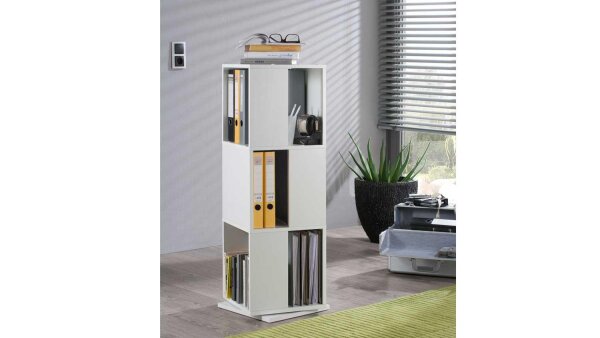 Drehregal Tower Büroregal Regal Ordnerregal in weiß