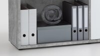 Eck Schreibtisch DIEGO Computertisch Winkeltisch Beton weiß Hochglanz