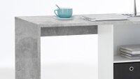 Schreibtisch LEXX Winkeltisch Beton Optik und weiß variabel montierbar