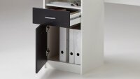 Schreibtisch JACKSON Computertisch Bürotisch in weiß schwarz 123x50 cm