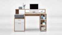 Schreibtisch BOLTON Bürotisch Eichenholz-Optik weiß