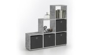 Raumteiler MEGA 1 Stufenregal Regal in Beton Optik 6...
