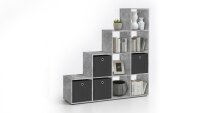 Raumteiler MEGA 2 Stufenregal Regal in Beton Dekor 10...
