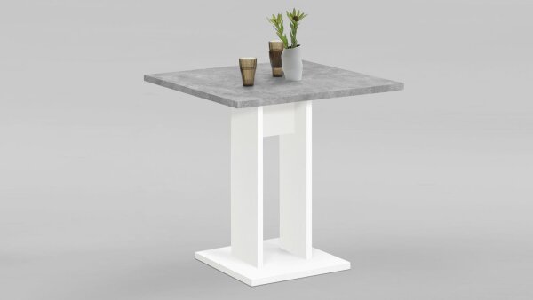 Esstisch BANDOL 1 Küchentisch Esszimmer Tisch weiß und Beton 70x70 cm