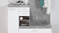 Garderobe BRISTOL 1000 Dielenschrank in Beton und weiß Edelglanz