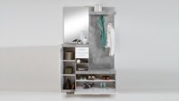 Garderobe BRISTOL 1000 Dielenschrank in Beton und weiß Edelglanz