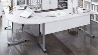 Winkelschreibtisch Calvia 240x200cm in weiß mit...