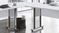 Winkelschreibtisch CALVIA 120/160 in weiß mit Rollcontainer