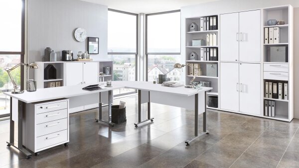 Arbeitszimmer CALVIA Büro Komplettset in weiß
