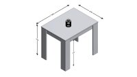 Esstisch REVEL 1 Tisch in Eiche 90x67 cm