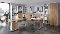 Regalwand CALVIA Regal Anrichte Sideboard weiß Alteiche abschließbar