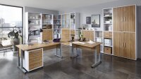 Regal CALVIA Bücherregal Standregal Aktenregal Büroregal weiß Alteiche