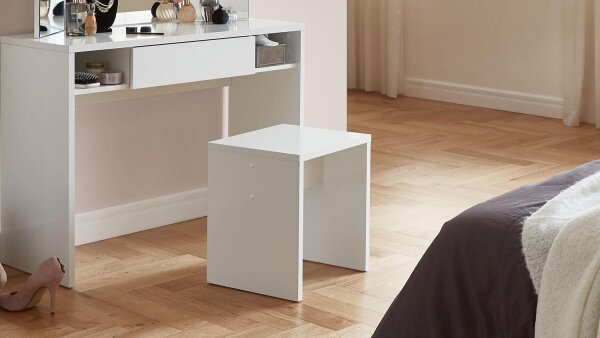 Hocker SCHMINKI Sitzhocker in weiß Edelglanz 40x44 cm