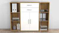Aktenkommode DALLAS Aktenschrank weiß Artisan Eiche...