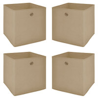 Faltbox 4er Set FLORI 1 Aufbewahrungsbox in beige