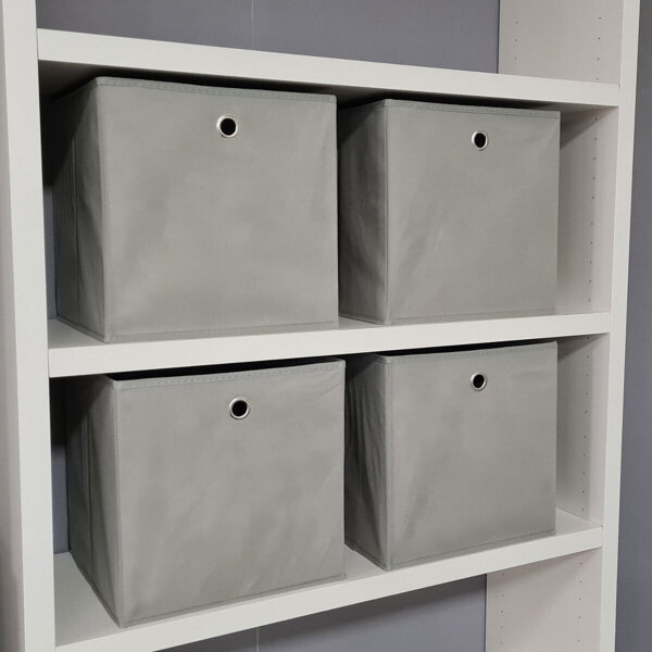 Faltbox FLORI 1 4er Set Regal Korb Aufbewahrungsbox 32x32x32 schlamm grau