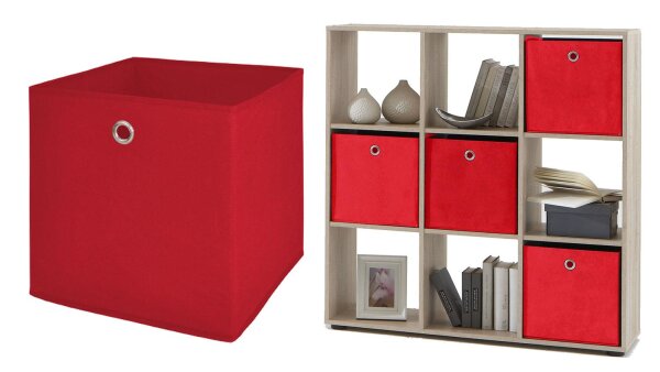 Faltbox FLORI 1 Korb Regal Aufbewahrungsbox 4er Set in rot