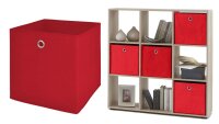 Faltbox FLORI 1 Korb Regal Aufbewahrungsbox 4er Set in rot