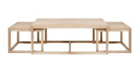 Couchtisch Set 3-tlg CORNUS Eiche furniert weiß pigmentiert
