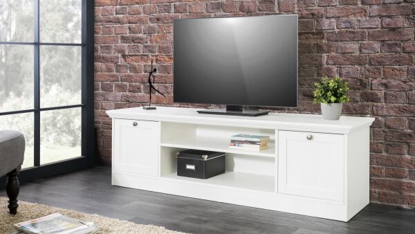 TV-Board LANDWOOD 2 türig in weiß mit 2 Fächern