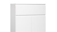 Highboard BLANC 3 hohe Kommode 2-türig mit Schubkasten weiß 80x131