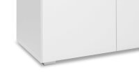 Highboard BLANC 3 hohe Kommode 2-türig mit Schubkasten weiß 80x131