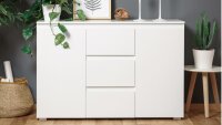 Sideboard BLANC 4 grifflose Kommode in Weiß 120 cm...