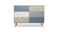 Kommode CUBA Sideboard Anrichte Sonoma Eiche weiß...